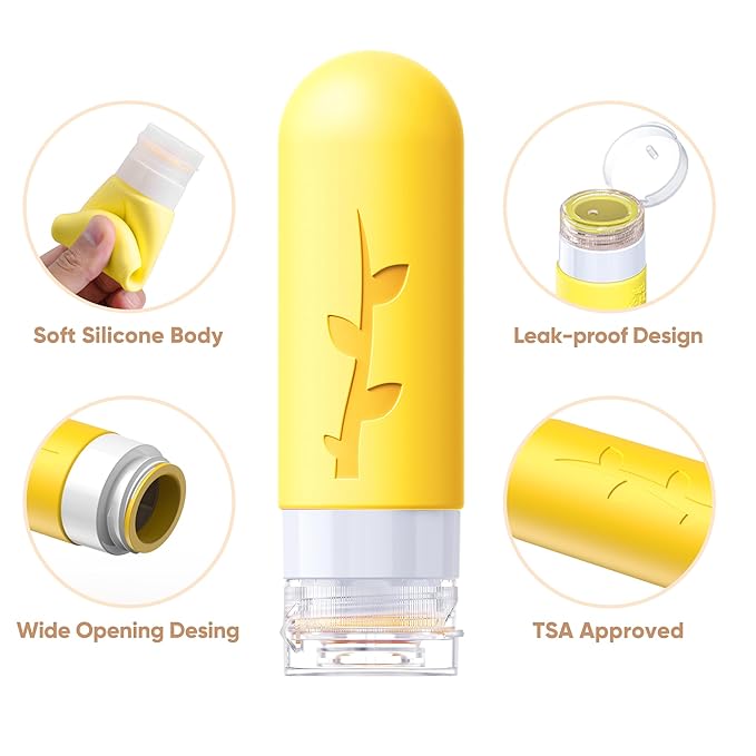 19 pack Travel Bottles for Toiletries, TSA Approved Silicone Travel Size Containers for toiletries Set, Refillable & Leakproof Travel Bottles Kit Travel Size Bottles