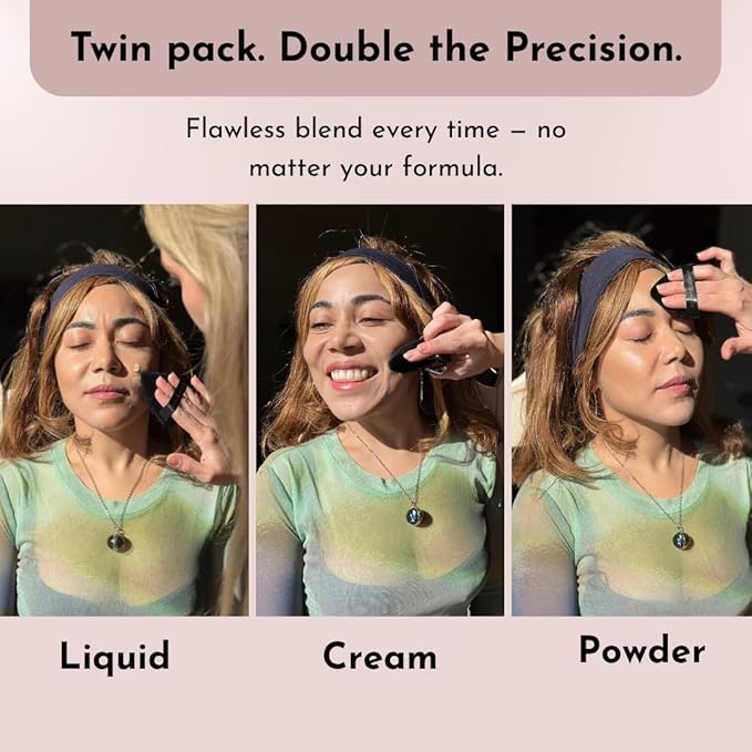 Blend & Snap Mini Makeup Sponge (2 pack) – Small Beauty Blender for Concealer, Contour & Under Eyes | Use Dry | Soft, Reusable, Travel-Friendly Precision Blender