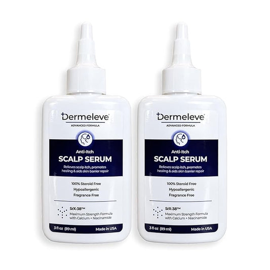 Dermeleve Scalp Serum for Neuropathic Itch, Sebborheic Dermatitis & Scalp Psoriasis | Dry Itchy Scalp Treatment | Quick Absorbing, Moisturizing & Non-Greasy (2 Pack)