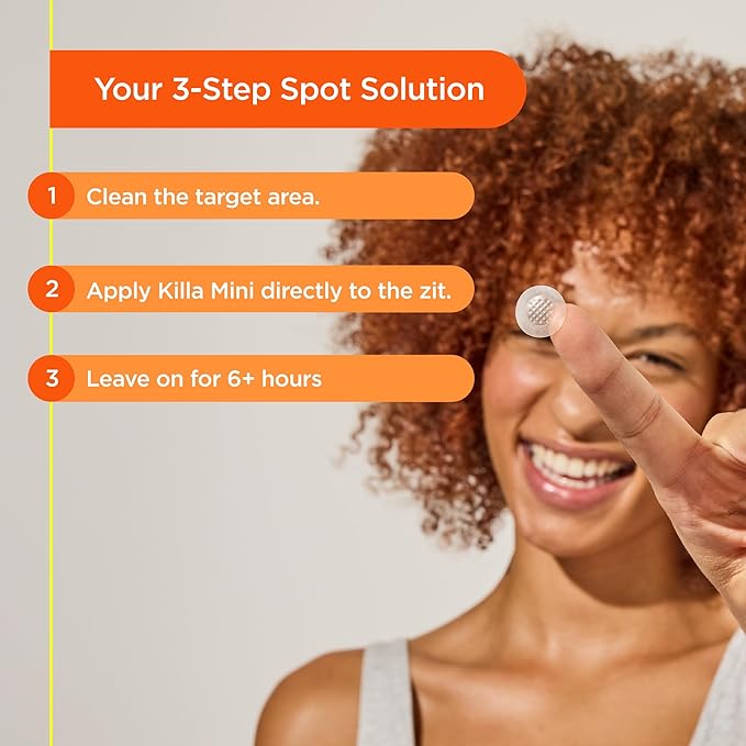 ZitSticka Killa Mini Acne Patches for Face - World's Most Potent Pimple Patch with Fast-Acting Microdarts - Starts Working within 2 Hours for Deep, Early-Stage Zits - 8 Count