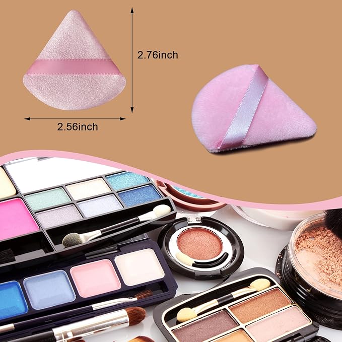 9 Pcs Pink Triangle Powder Puff Makeup Puff:Powder Puff Face Triangle for Loose Powder Cosmetic Foundation Makeup Sponge Beauty Blender