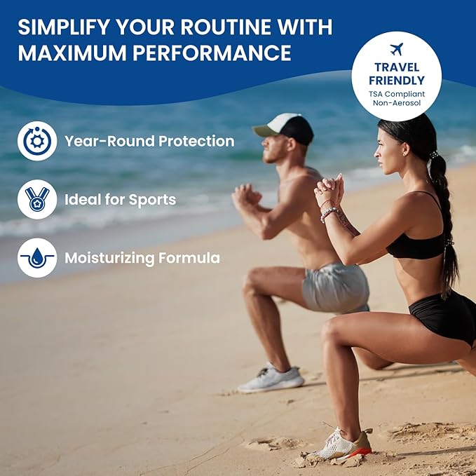 BU SPF 50 Sunscreen Spray for Face and Body, Fragrance Free, Clear Non Aeorsol, Non Greasy and Water Resistant (2-pack)