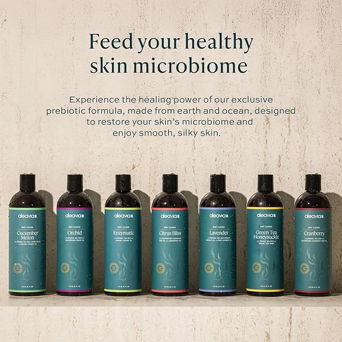Aleavia Body Cleanse – Organic & All-Natural Prebiotic Body Wash with Pure Cold-Pressed Orchid Oil – Nourish Your Skin Microbiome – 16 Oz