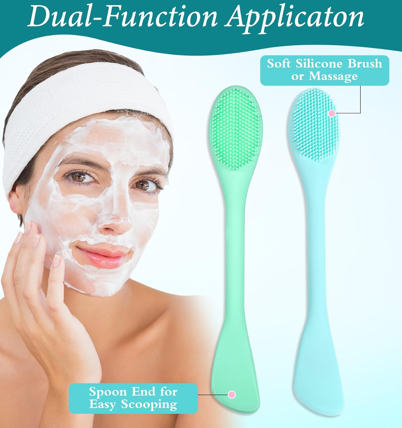 3 Pcs Mask Spatula, Pore Polishing Wand, Double-Head Silicone Mask Applicator for Smooth Skincare & Makeup Application (Multi-Colored)