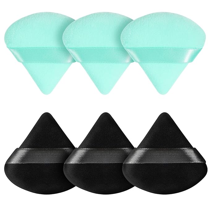 6 Pieces Triangle Powder Puff Soft Makeup Sponge Make Puff for Face Powder Cosmetic Foundation Sponge Makeup Tool