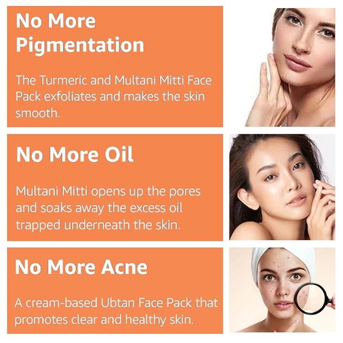 D'SUZA Fuller's Earth Powder, 11 Oz, 0.66 lb, Indian Healing Clay, Bentonite Clay, Natural Face Pack (11 Oz, Multani Mitti & Turmeric Powder)