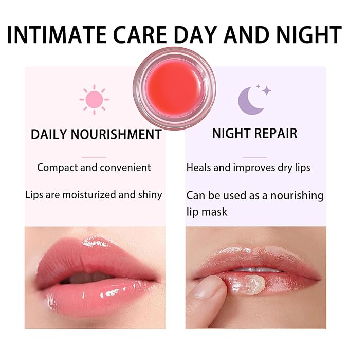 6 PCS Bee Lip Balm Honey Pot, Honey Strawberry Watermelon Apple Lime Mint Cherry Lip Mask Propolis Moisturizing Sleeping Lip Mask Overnight with Sticks, Honey Lip Balm Prevention Dry