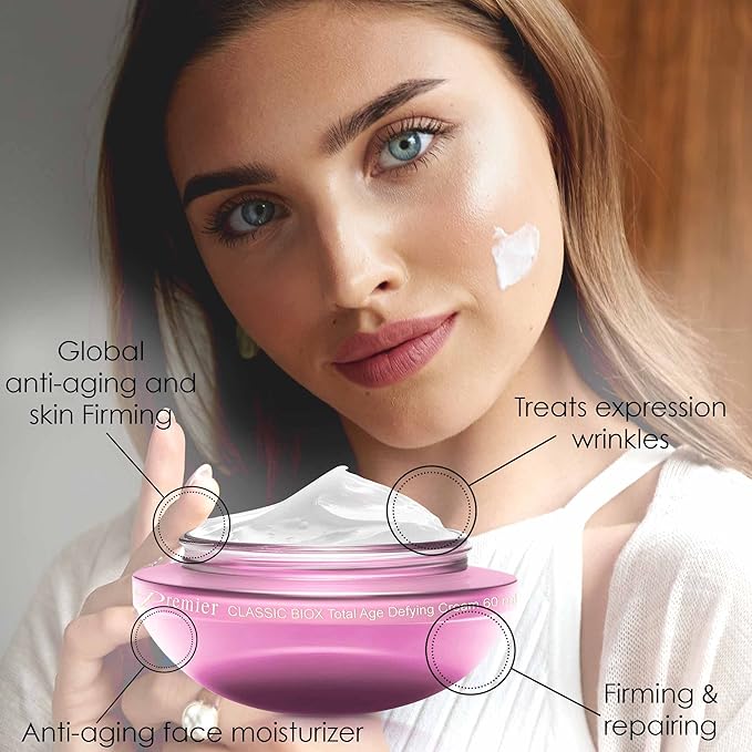 Dead Sea Premier Anti Aging Cream and Serum skin care Set: Intensive Anti Wrinkle face cream Classic Total Age-Defying Treatment Cream Lotion 2.04 Oz with BIOX Serum 0.3 Oz