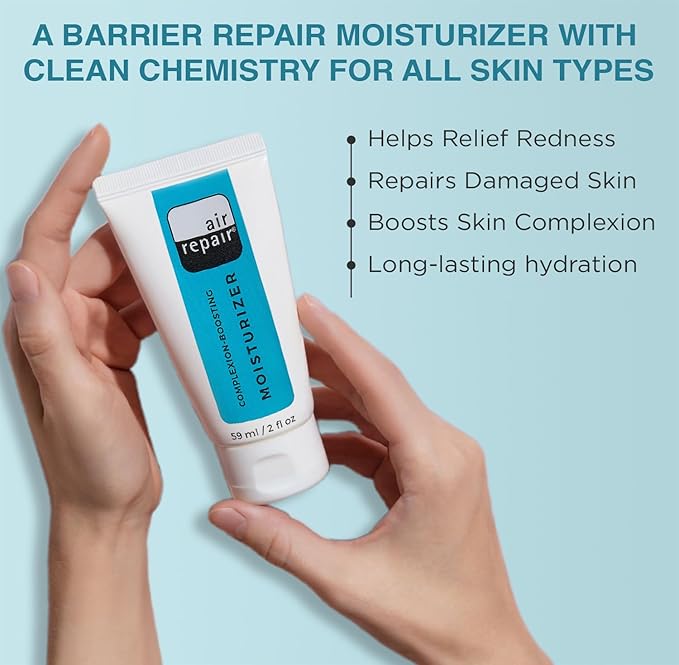 Air Repair Complexion Boosting Moisturizer with Hyaluronic Acid & Ceramide, Skin Barrier Repair Moisturizer for Dry Skin, Hydrating Face Moisturizer Reduces Aging & Wrinkles, Vegan & Cruelty Free
