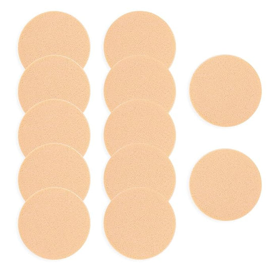 12 Pcs Round Makeup Sponges for Foundation Facial Powders Puff Cosmetic Sponge Round Foam Pad Powders Blender(Skin Color)