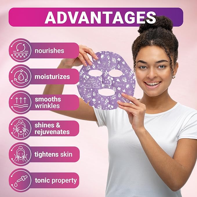 12 Pack of Sheet Face Masks Skincare - Collagen Face Mask Sheets with Hyaluronic Acid, Vitamin C, Snail Mucin - Facial Sheet Mask for Hydrating, Rejuvenating, Moisturizing