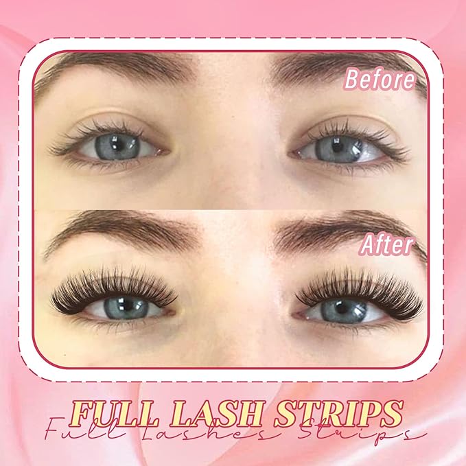 Ahrikiss Lashes Fluffy False Eyelashes Natural Look Cat Eye Lashes 8 Pairs Faux Mink Lashes Wispy Eyelashes Soft Fake Lashes Lightweight Strip Lashes (Fancy Only)