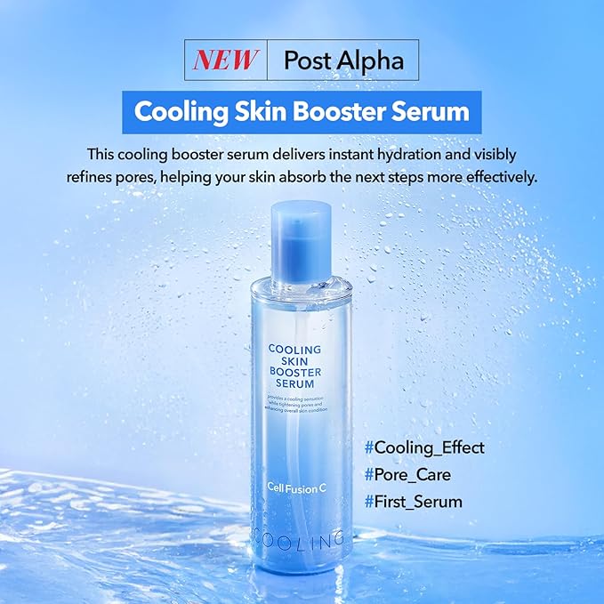 Cell Fusion C Cooling Skin Booster Serum, Hydrating First Serum for Pore Care and Cooling, Nano Hyaluronic Acid + Green Caffeine, 5.07 fl.oz / 150ml