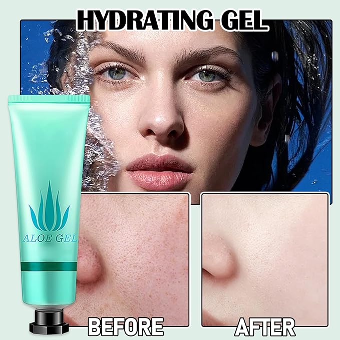 8Pcs Organic Aloe Vera Gel for After Sun Skin Care,Natural Moisturizing Aloe Vera Gel for Face & Body,Easy to Portable Face Moisturizer,Travel Size Pure Vera Aloe Gel for all Skin Types K