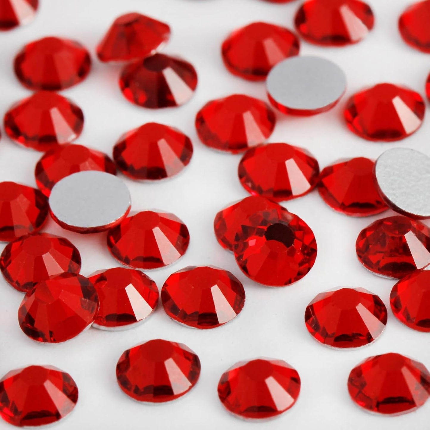 2000PCS SS20 Flatback Rhinestones | 12-Facet Diamond-Cut Glass Gems for Nail Art, Clothing, DIY Crafts |Glue-On Decoration Stones with Silver Backing(Light Siam)