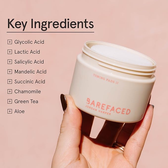 Barefaced Glow Duo - Glow Peel Pads & Toning Pads II for Exfoliated, Smoother, Brighter Skin