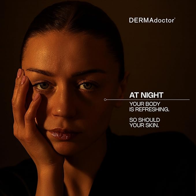 DERMAdoctor Night Face Oil Toner Anti-Aging Hydrating - 20% Vitamin C Ester, Vitamin E, Ferulic Acid, & Marula Oil for Face | Concentrated Vitamin-C Ester Facial Oils | Dermatologist Formulated - 1 Oz