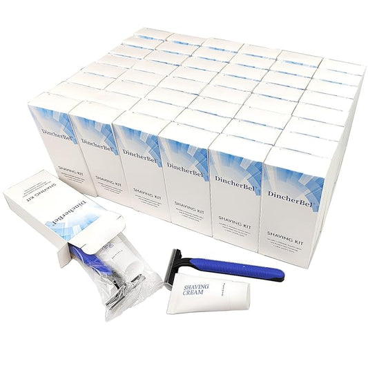 Disposable Razors in Bulk Shaving Kit Twin Blade Razors and Cream(12g), Individually Wrapped Toiletries Amenities for Hotel, Airbnb, Homeless, Shelter, Camping and Travel (102 Pack)