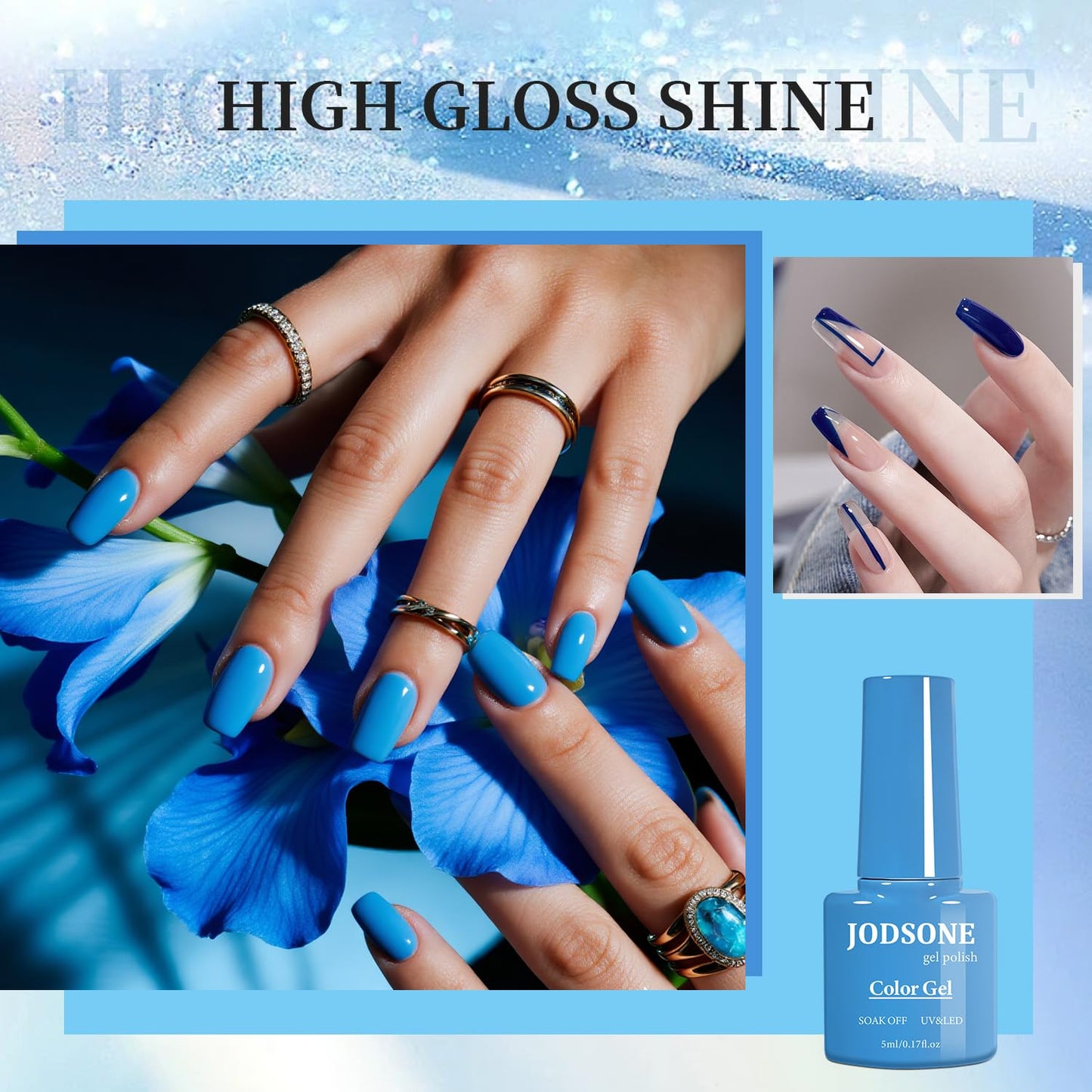 JODSONE Same Color Same Bottle 32 Colors Gel Nail Polish with U V Light Soak Off Glitter Base Top Matte Coat Manicure Salon Home DIY