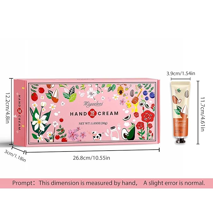 10 Pack Hand Cream Gift Set, Natural Plant Scents Moisturizing Hand Lotion, Gifts for Women, Birthday, Mother's Day, Valentine's Day, Christmas, Thank you Gifts，Travel Size 30ml