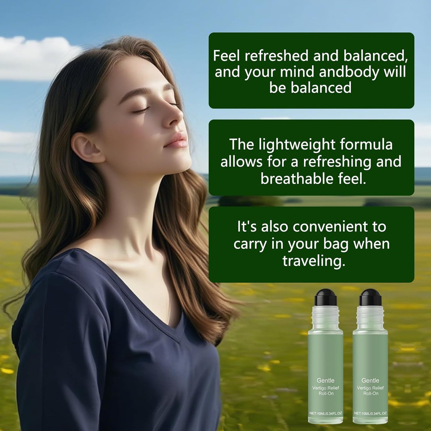 2PCS Vertisooth Anti-Dizzy Roll-On, Vertisoothe Roll-On Antimareos, Natural Ingredients, Fast-Acting Essential Oils