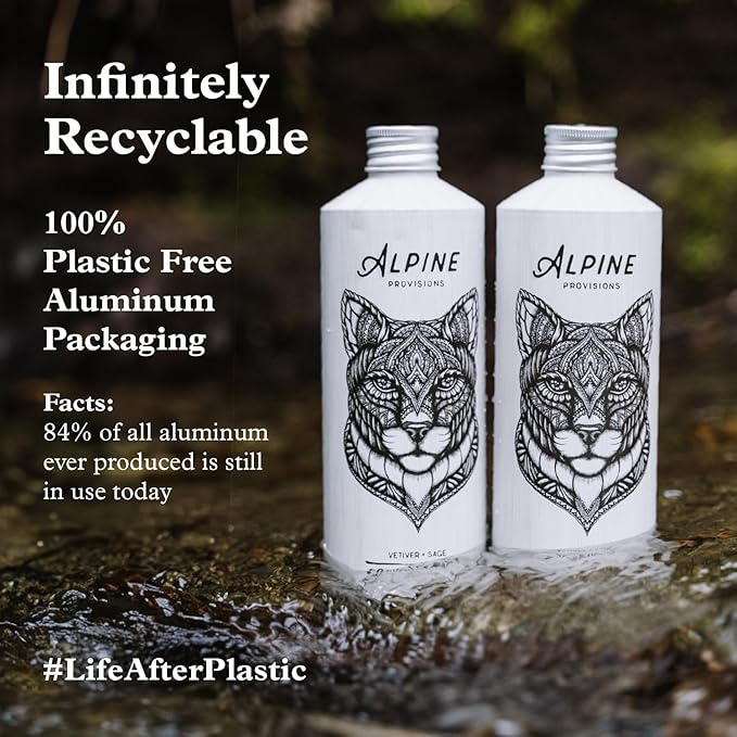 Alpine Provisions Fir & Sage Shampoo - Naturally Repair, Cleanse, and Hydration with Essential Oils, Jojoba, Aloe Vera - Vegan, Sulfate - Plant-Based Hair Care for Healthier, Softer Hair - 16.9 FL Oz