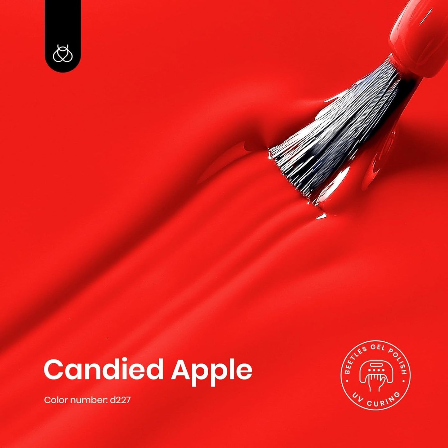 Beetles Bright Red Gel Nail Polish, 15ml Orange Red Gel Nail Polish Gel Soak Off LED UV Manicure Art Design Salon at Home Candied Apple Collection DIY Gift for Women