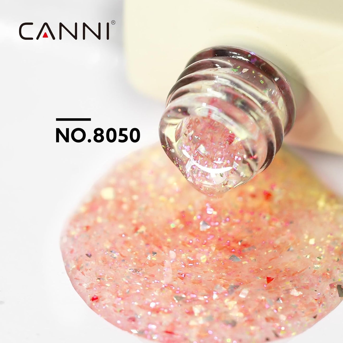 CANNI 1 Pcs Pink Glitter Gel Nail Polish, Shimmer Sparkly Pink Colors Gel Polish Soak Off Led Nail Art Gel Manicure Salon DIY