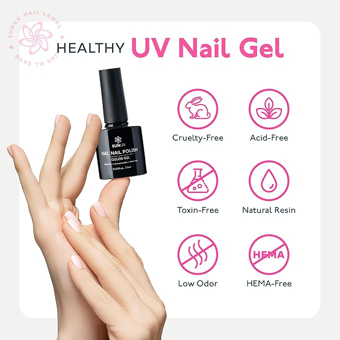 SUNUV Gel Nail Polish Kit with UV Light for Nails SUN2C 16 Colors Gel Polish Sets, Base and Top Coat with 8 PCS Manicure Tools Gift for Women