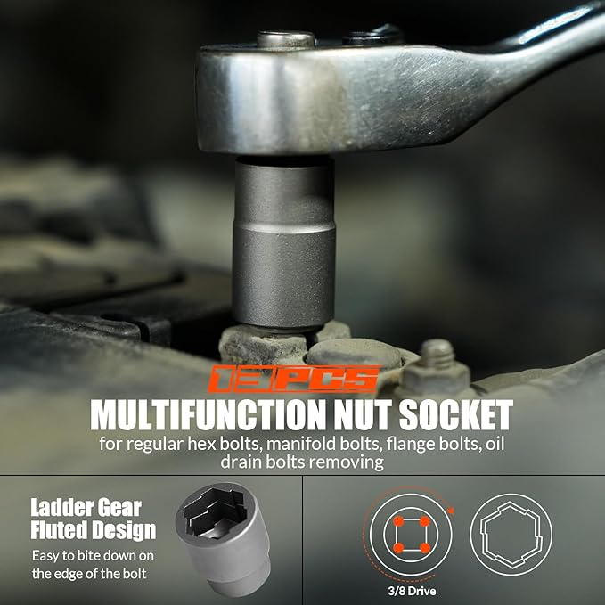 62Pcs Screw Extractor Set with Left Hand Drill Bit, Bolt Extractor Kit Heavy Duty, Easy Out Extractor Socket Set for Broken Nuts Bolts, Stripped Screw Remove with Portable Case