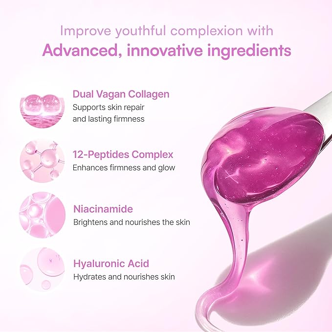 Bouncy Eye Serum | Jelly Eye Serum with Dual Collagen & 12 Peptides | Depuffing Formula for Dark Circles, Puffiness & Hydrating | Non-Irritating, Gentle Korean Skincare (1.01 fl oz / 30ml)