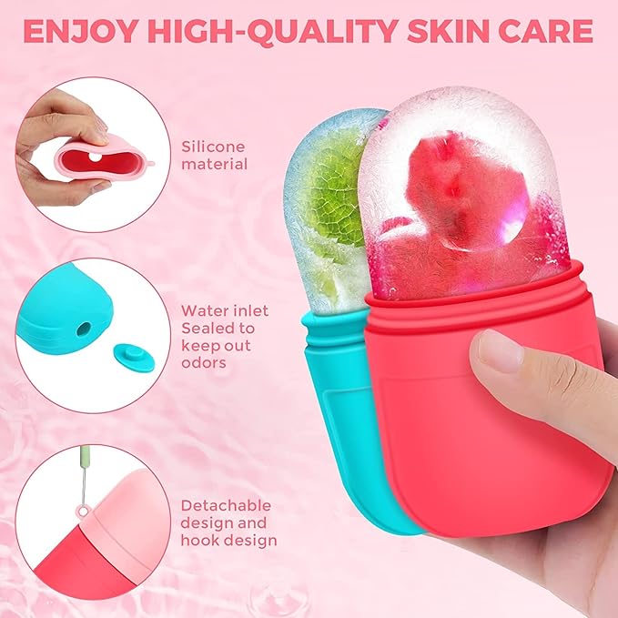 2PCS Ice Roller Mold For Face,Eyes & Neck, Your Natural Glow,Brighten Your Skin,Reduce Acne & Fine Lines,Shrink Pores,Lubricate Skin,Reusable Facial Treatment,Tightens & Tones Skin,De-Puff Eye…