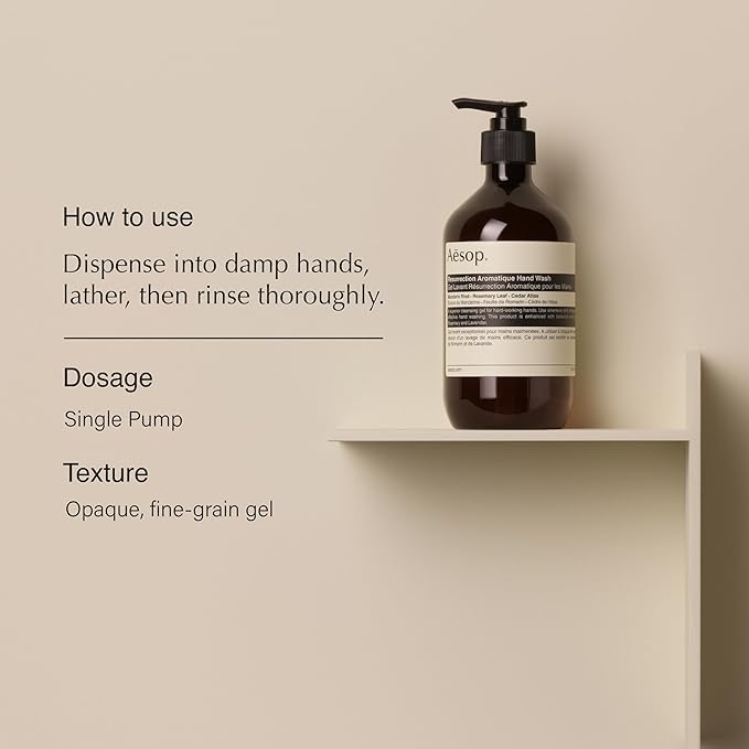 Aesop Resurrection Aromatique Hand Soap, Geranium Leaf Body Wash| Paraben, Cruelty-free & Vegan | 16.9 oz