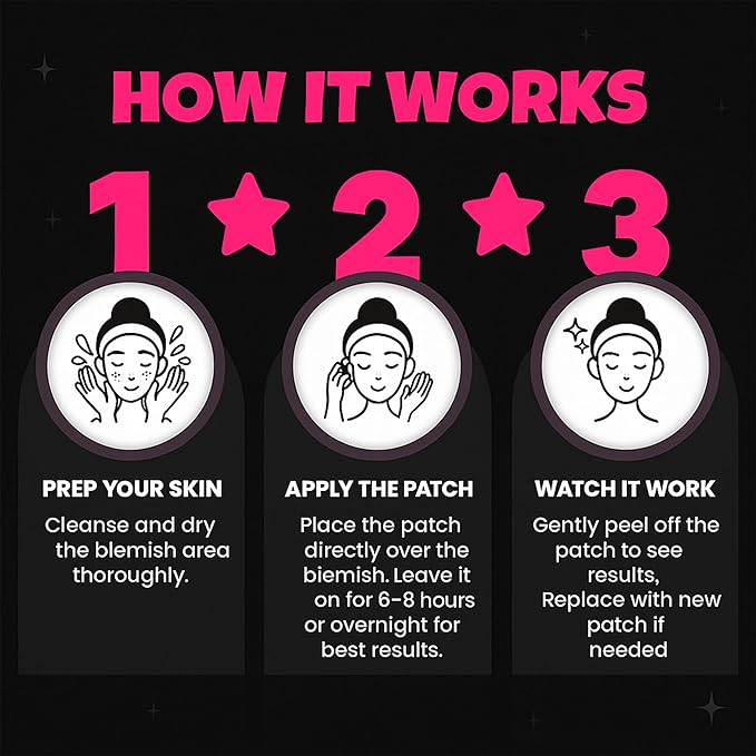 Andlane 280Pcs Star Pimple Patches for Face - Pimple Patches Cute Stars - Hydrocolloid, Salicylic Acid, Tea Tree Oil, Centella - Black Color, 3 Sizes Zit Stickers