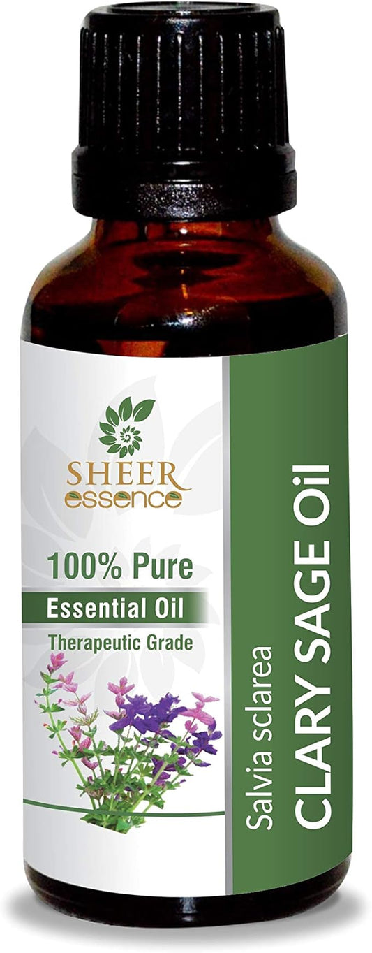 Clary Sage Oil 15 ML (0.51 Fl.OZ) | 100% Pure Natural Undiluted Uncut Therapeutic Grade Salvia Sclarea Essential Oil