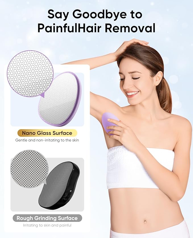 Crystal Hair Eraser for Women and Men, Reusable Crystal Hair Remover Magic Painless Exfoliation Hair Removal Tool, Magic Hair Eraser Device for Legs Back Arms