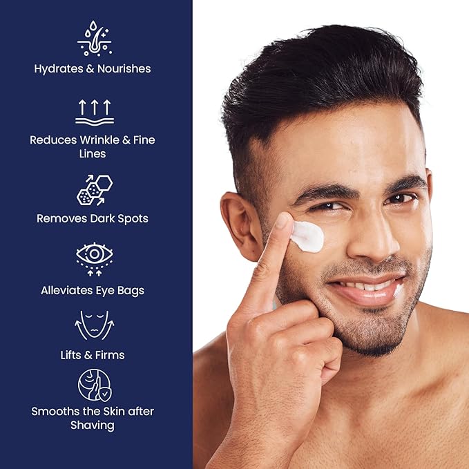 6-in-1 Face Cream for Men: Anti Aging & Wrinkle Cream for Men with Collagen, Hyaluronic Acid, Vitamins E & B, Shea Butter - Dark Spots Remover & Eye Bags Treatment - 1.7 oz.