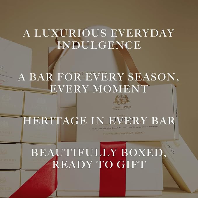 Caswell-Massey Lilac, Gardenia & Honeysuckle Scents, Natural Bar Soap Gift Set for Women, Moisturizing Body Soap Bars with Essential Oils, Plant-Based Triple-Milled Luxury Soap for Soft Skin, 3x3.5 Oz