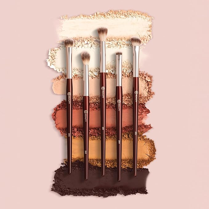 BK BEAUTY - Essentials Brush Set (5PC) - Professional Makeup Brushes for Blending, Smudging, & Defining | Premium Eyeshadow Set for Flawless Eye Looks