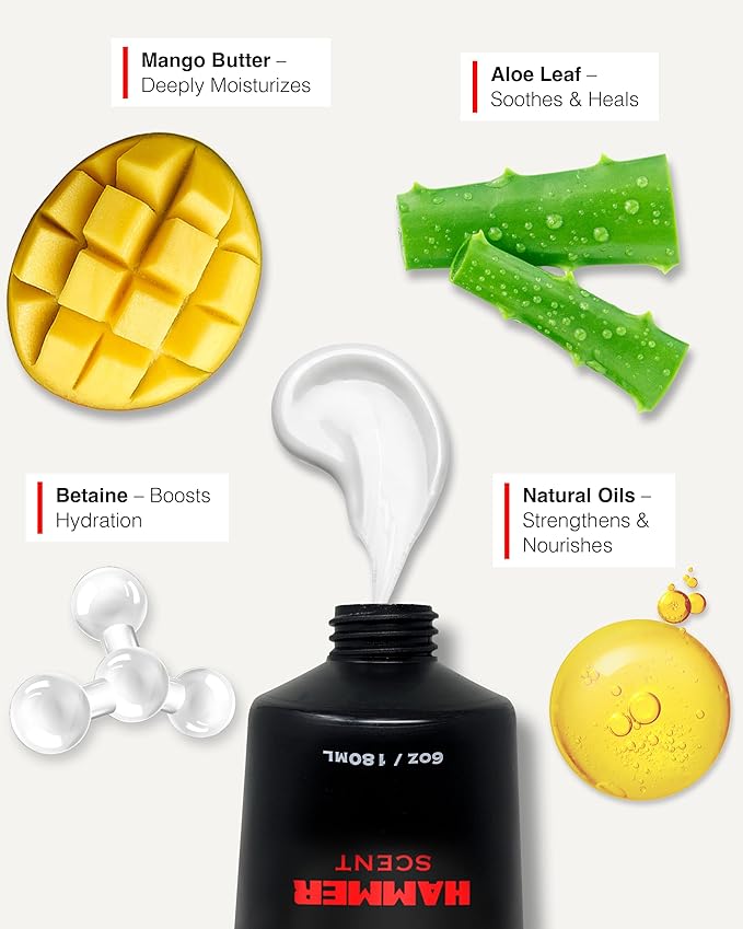 Bossman Fortify Intense Beard Conditioner for Men (Hammer Scent) – Moisturizes, Replenishes & Protects with Natural Ingredients – Thicker Formula, Made in USA