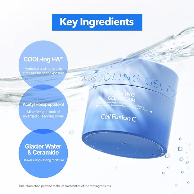 Cell Fusion C Cooling Gel Cream, Face Moisturizer with Ceramide Capsules, Lightweight Hydration, Skin Cooling & Pore Tightening, 50ml / 1.69 fl.oz.