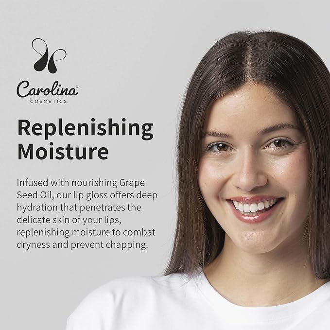 Clear Quartz Lip Gloss with Sunflower Seed Oil - Hydrating, Vegan, Non-Sticky - With Cacao & Grape Seed Oils - 5g/0.18oz