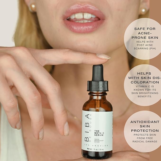 BIBA DE SOUSA The Meta C Serum- Triple Vitamin C, Topical Skin Vitamin- For all Skin Types (1oz)