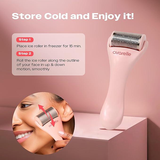 AVARELLE Ice Roller for Face | Women Eye Roller & Face Massager for Puffy Eyes | Face Ice Roller & Cold Skin Care Tools for Puffy Eyes & Dark Circles | Lymphatic Drainage Massager Face by Spot Tech