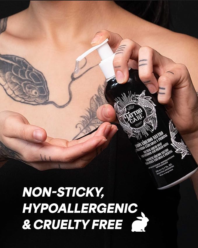 AfterCare Neutral Liquid Soap for Tattooed and Pierced Skin, Hypoallergenic, 6.7 fl. oz., Unscented Soap, Tattoo Aftercare, Tattoo Cleaning Supplies, Deep Cleansing Formula