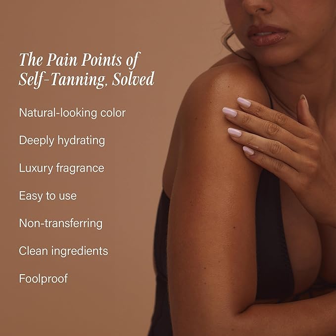 '+ Lux Unfiltered N°32 Gradual Self Tanner, Hydrating Self Tanning Lotion with Shea Butter & Squalane - Non-Sticky, No Transfer, Natural-Looking Tan - Vegan & Cruelty-Free Sunless Tanner - Rosewood
