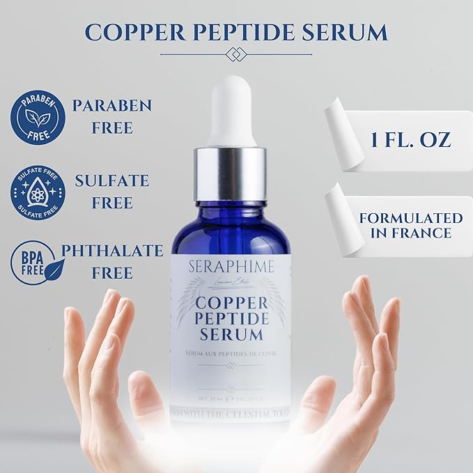 Copper Peptides Serum for Face, 2% Copper Peptide with 4% Epidermal Growth Factor (EGF Serum), Niacinamide, Ceramides, Squalane & Hyaluronic Acid, Multi Peptide, Collagen Peptide Complex, 1 fl oz