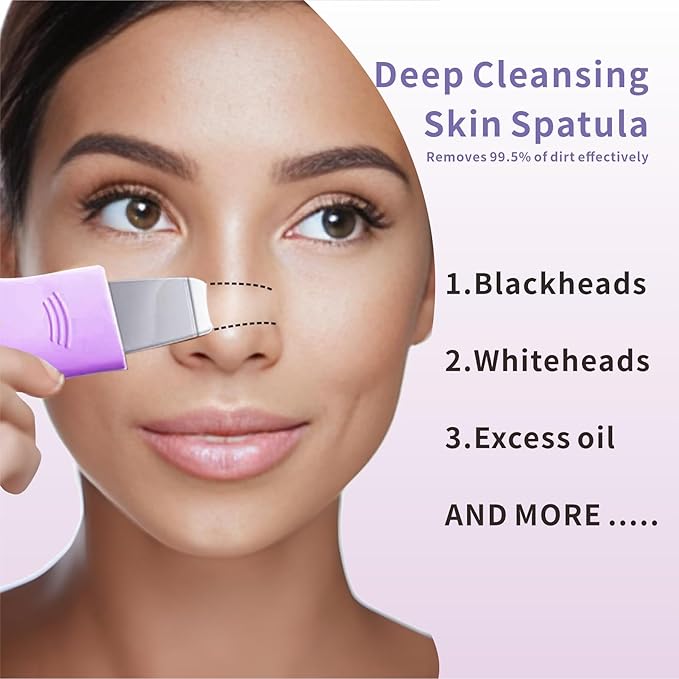 Blackhead Remover Tool,Silicone Face Scrubber, 2 in 1 Nose Pore Brush Scraper for Deep Cleansing,Face Skin Spatula, Nose Black Head Remover, Pore Cleaner Skin Care Tool for Men Women (Purple)