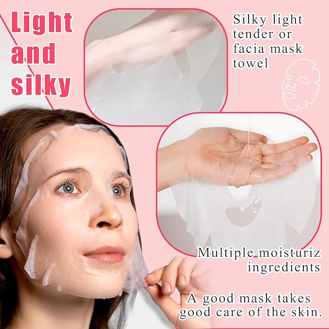 12 Combo Pack Moisturizing Face Sheet Mask, Soft Moisturizing Face Mask Sheets for All Skin Types, Long Lasting Gentle Hydrating Facial Mask Set