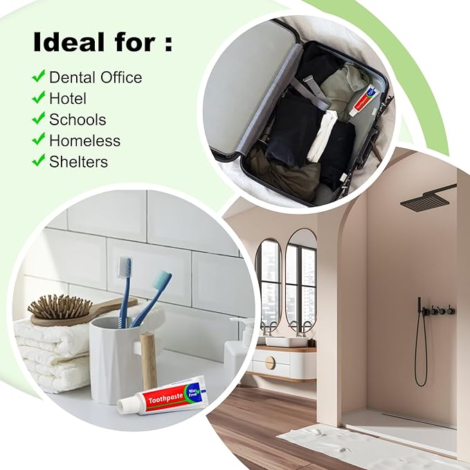 500 pcs Travel Size Toothpaste Bulk, 0.88oz/25 Grams Small Toothpaste Travel Size Bulk 4x1.4 inches Mint Mini Disposable Toothpaste for Hotel,Guests,Homeless,Charity